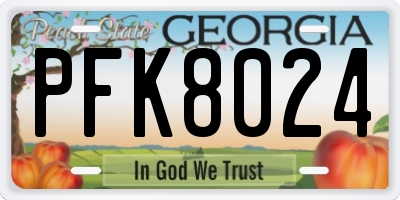 GA license plate PFK8024