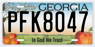 GA license plate PFK8047
