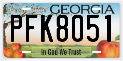 GA license plate PFK8051