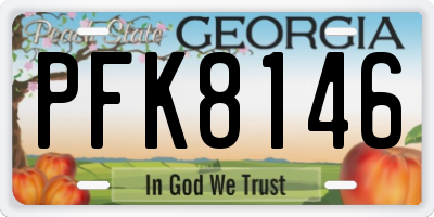 GA license plate PFK8146
