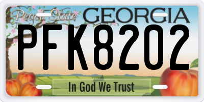 GA license plate PFK8202