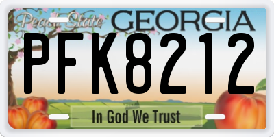 GA license plate PFK8212