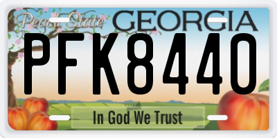 GA license plate PFK8440