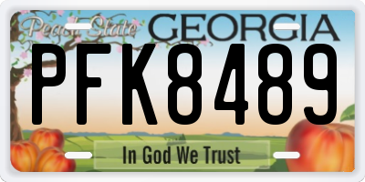 GA license plate PFK8489