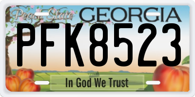 GA license plate PFK8523