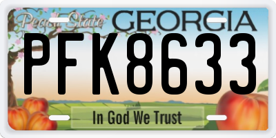 GA license plate PFK8633