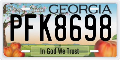 GA license plate PFK8698