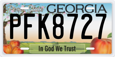 GA license plate PFK8727