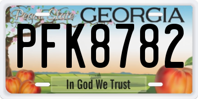 GA license plate PFK8782