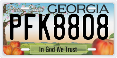 GA license plate PFK8808
