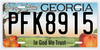 GA license plate PFK8915