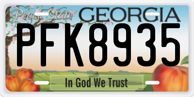 GA license plate PFK8935