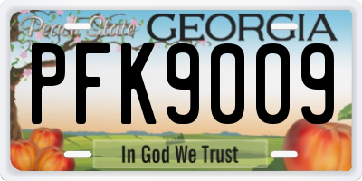 GA license plate PFK9009