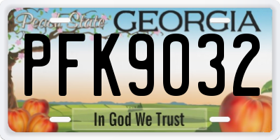 GA license plate PFK9032