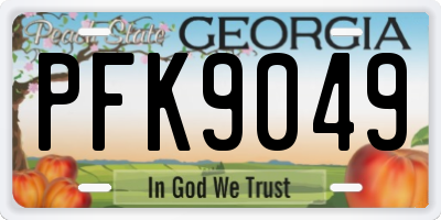 GA license plate PFK9049