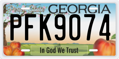 GA license plate PFK9074