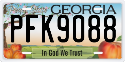 GA license plate PFK9088