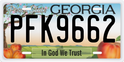 GA license plate PFK9662