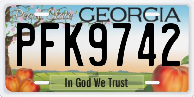GA license plate PFK9742