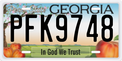 GA license plate PFK9748