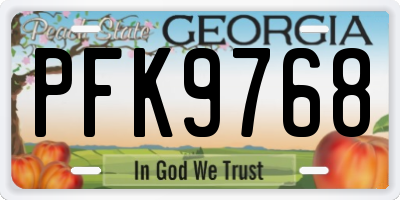 GA license plate PFK9768