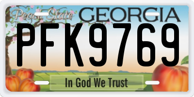 GA license plate PFK9769
