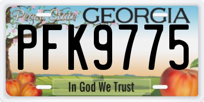 GA license plate PFK9775