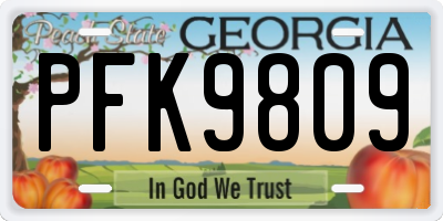 GA license plate PFK9809