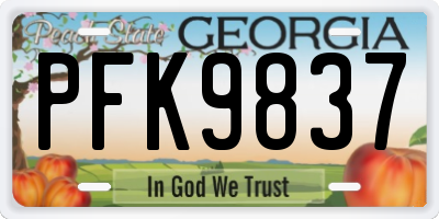 GA license plate PFK9837