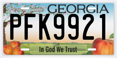 GA license plate PFK9921
