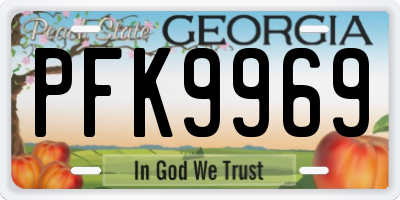 GA license plate PFK9969