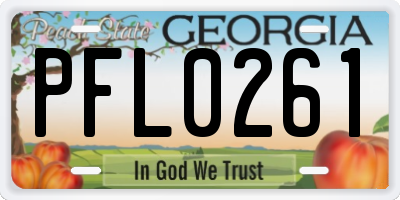 GA license plate PFL0261