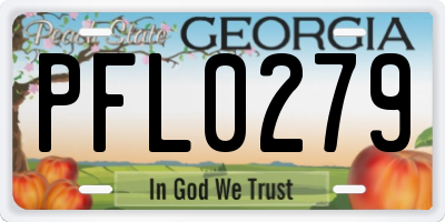 GA license plate PFL0279