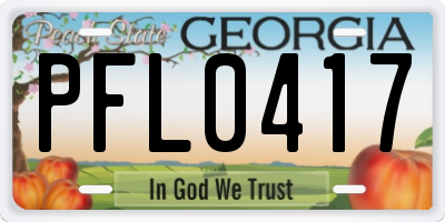 GA license plate PFL0417