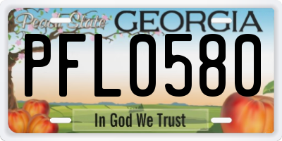 GA license plate PFL0580