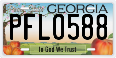 GA license plate PFL0588
