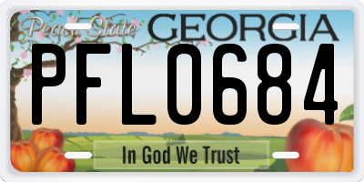 GA license plate PFL0684