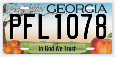 GA license plate PFL1078