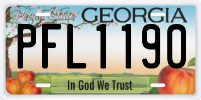 GA license plate PFL1190