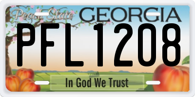 GA license plate PFL1208