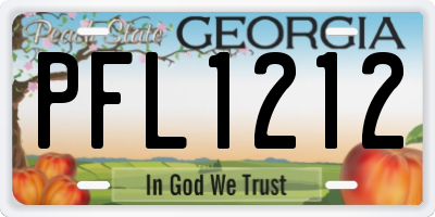GA license plate PFL1212