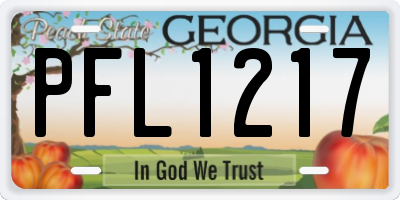 GA license plate PFL1217