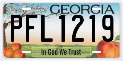 GA license plate PFL1219