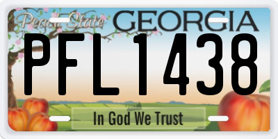 GA license plate PFL1438