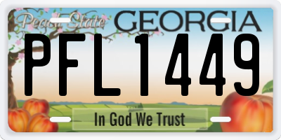 GA license plate PFL1449