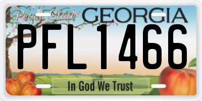 GA license plate PFL1466