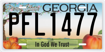 GA license plate PFL1477