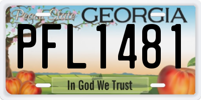 GA license plate PFL1481