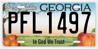 GA license plate PFL1497