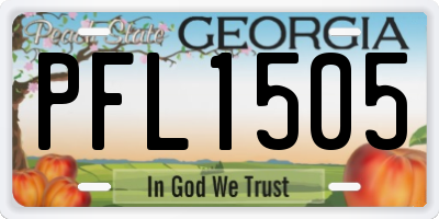 GA license plate PFL1505